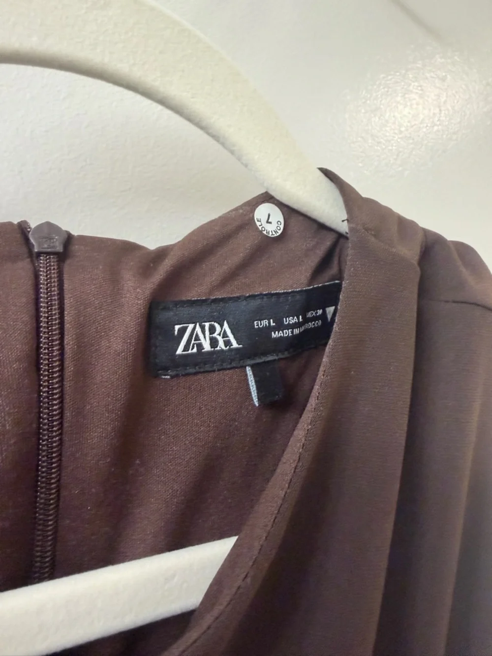 Zara Brown Sleeveless Draped Mini Dress - Picture 2 of 3